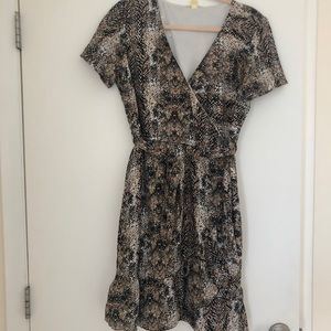 Francesca’s printed wrap dress